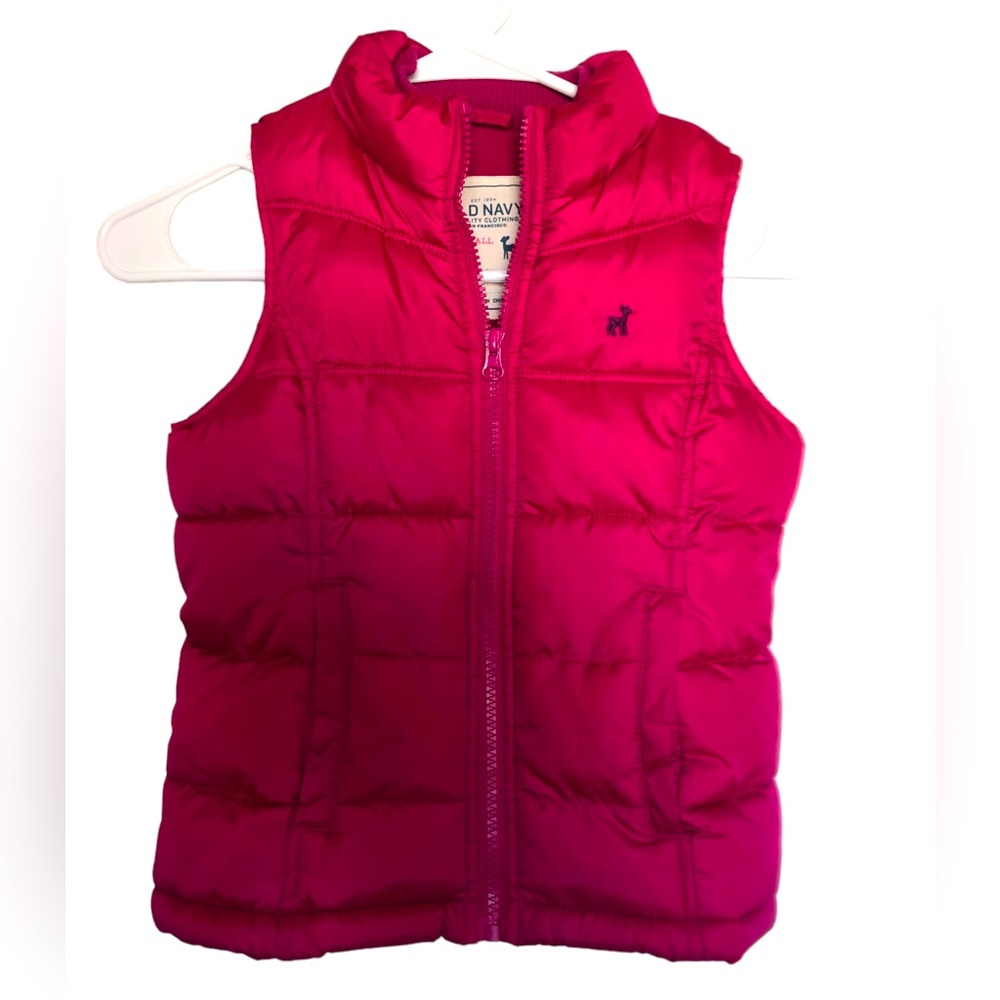 Girl’s Old Navy Pink Puffer Vest - Picture 1 of 7